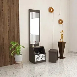 TRISULM Fleet Dressing Table with Stool Engineered Wood Dressing Table (Finish Color -, Dark Wenge, Knock Down)-picture-10