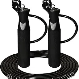 D.M SPORTS Adjustable Ball Bearing Jumping Skipping Rope for Gym Training, Exercise and Workout, Black, Polyvinyl Chlorine (PVC)-image-97
