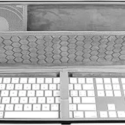 Geekria Keyboard Carrying Case, Hard Shell Protective Travel Bag. Compatible with Apple Magic Keyboard with Numeric Keypad and Apple Magic Mouse Combo Case. (Light Grey)-image-8