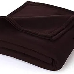 BSB HOME® All Season Solid/Plain Polar Fleece Blanket | for Single Bed 152X228 cm, Coffee & Brown image 1