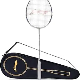 Li-Ning G-Force X5 Carbon Fibre Badminton Racket with Free Full Cover(79 Grams, 28 Lbs) (White/Blue/Light Stone)-image-40