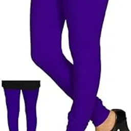 Free Size Stretchable Full Length Cotton Churidar Leggings for Womens26 Purple-picture-40