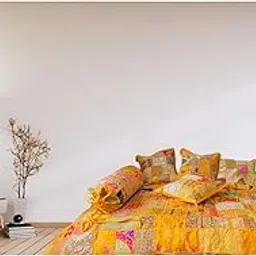 generic Traditional Indian Patchwork Deewan Set with Cushions, Bohemian Floor Seating-picture-15