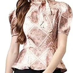 latin quarters Women's Brown Half Sleeve Printed Blouse/Top-picture-11