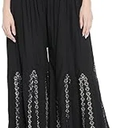 pinovo Women's Premium Rayon Mirror Work Embroidery Palazzo-picture-30