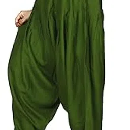 fashion gallery Women's Rayon Relaxed Fit Patiala Salwar with Full Length Drawstring Closure Type and Flexible Waist|Patiala Pant for Woman image 1