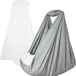beetot New Born Baby Swing Cradle (Jhula) | Bismark Cradle with Mosquito Net | Weight Capacity up to 20kg | Age from 0-12 Months | Cradle Set (Grey)-picture-17