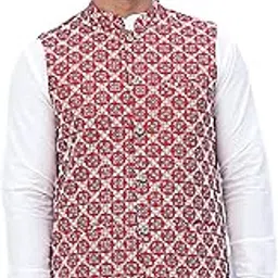 Embroidered Viscose Rayon Nehru Jacket-image-11
