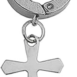 sullery Religious Jesus Cross Charm Silver Stainless Steel Hoop earrings For Men And Women-picture-54