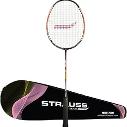 Strauss Pace-7000 Full Graphite Badminton Racquet with Carry Bag| Lightweight 90g| High-Performance Racket for Professionals and Beginners| Enhanced Grip Handle |Pack of 1,(Red Strung)-image-12