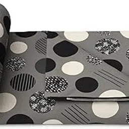 Super Premium Quilt Cover Double Bed with Zipper Blanket Cover/rajai Cover/Comforter Cover/Duvet Cover King Size Soft Cotton Breathable Skin Friendly Stuff 90 x 100 Inches, Color- Grey & White-picture-23