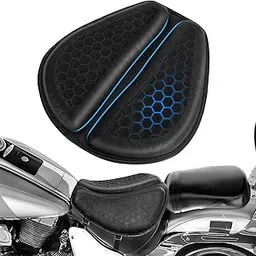 Vagary Seat Cushion Gel Pad Foldable Motorcycle Seat Cushion with Gel Pad Breathable Design Pressure Relief for Long Rides (Black) image 1