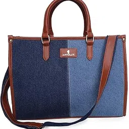 warbler Laptop Tote Bag PU Laptop Bag 15 inch Work Shoulder Bags Casual Briefcase Handbag for Travel, Office, College Black-picture-19