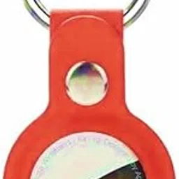 iCare Compatible with AirTag PU Border Case Keychain PU Leather Protective Cover Strong Metal Ring, Scratch-Resistant,Lightweight & Stylish AirTag Holder(Red)-picture-13