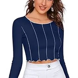 Blue Full Sleeve Party staylish Crop top for Women and Girls Size S 34, L 38-picture-18