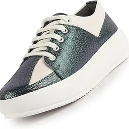 fausto Women's Lightweight Height Enhancer Chunky Lace-Up Sneakers|Memory Cushion Insole|Evening Party Shoe-picture-52