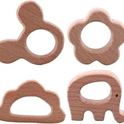 4Pcs Baby Neem Wood for Babies, Teether, Neem Teether for 6 to 12 Months Baby, Wooden Teethers for 6 to 12 Months, Toddlers Safe Playing Wooden Toys-image-20