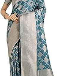 Women's Charming Banarasi Satin Silk Saree with Rich Zari Woven Pallu & Pretty Unsttiched Blouse Piece (13700_Color)-image-10