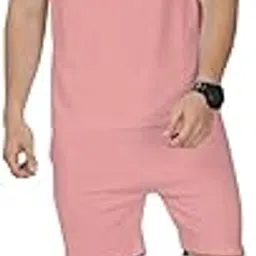 spense clothing Men's Solid Cotton Round Neck Travel Stylish Casual Sleepwear & Launge Wear Nightdress, Regular Fit T-Shirt and shorts (M_P_H_128__)-picture-35