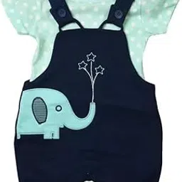 INDHRANI Dungaree Set for Baby Boy and Baby Girl | Kids Cotton Clothing Set-picture-10