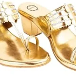 dhaga Kolhapuri Chappal for Women | Smooth & Comfortable Flip Flops | Stylish Faux Leather Kolhapuri Chappal | Traditional Indian Footwear for Women |Golden, Size - 8-picture-32