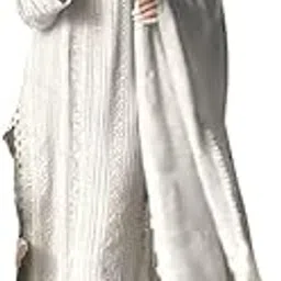 on the go mart Women's Chinon Silk with Cotton Thread Embroidery Straight Kurti With Pant and Dupatta set (White-M)-picture-14