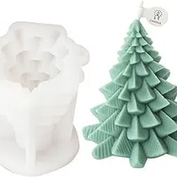 UG LAND INDIA Christmas Tree Silicone Mold 3D Candle Molds for Making Tree Shaped Silicone Epoxy Resin Mold 3D Christmas Tree Silicone Mold for Epoxy Resin Casting DIY Aromatherapy Candles Wax Gift Decoration-image-63