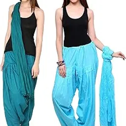B9 Store Women's Cotton Combo Of 2 Patiala With Dupatta Set (Free Size)-picture-32