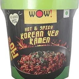Wow! Hot & Spicy Ramen, Korean Veg, 90g image 1