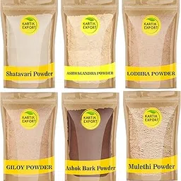 Ayurvedic Herbs Powder For PCOS/PCOD Combo [ Shatavari | Ashwagandha | Ashok | Mulethi | Giloy | Lodhra ] - 100 Grams Each, Helps Manages Irregular Periods & Hormonal Imbalance-picture-11