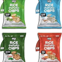 BRB Rice Popped Chips | Real Good with Real Veggies | Not Baked, Not Fried | Crunchiest & Tastiest Snacks | 24 Packs X 48 Grams | High Protein | Source of Fiber | Gluten-Free | Low Fat | Assorted Pack-picture-23