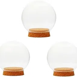 3 Pcs Glass Ball Shaped Cover Landscape Terrarium Container Lid Bottles|3 Piece Glass Cover (1x 15cm, 2X 12cm) image 1