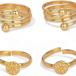 aanyacentric Combo of 2 Pair Toe Rings Adjustable, Trendy & Fashionable Accessories-picture-21