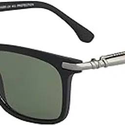 ochila Green Glass Square Grey Metal Embadded Temple Sunglasses For Men & Women-picture-39