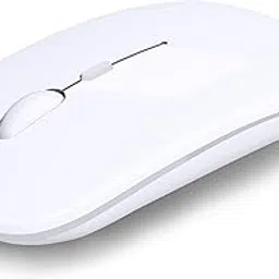 AIKOKOK Wireless Bluetooth Mouse Rechargeable Laptop Mouse Portable Computer Mice Use(BT5.2 or USB 2.4G) Dual Mode Connection Silent Slim Mouse for Laptop/iPad Tablet/Apple MacBook/PC (Bright White)-picture-11