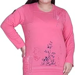 cupid Women Cotton Round Neck Full Sleeves T-Shirt, Night, Sleep, Daily Use Gym n Lounge Wear Long Tops with Pocket for Ladies-picture-16