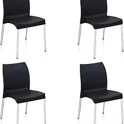 @home Nilkamal NS07SS Plastic Mid Back with Arm Chair | Chairs Dining Room| Bedroom| Kitchen| Living Room| Office - Outdoor - Garden | Dust Free |100% Polypropylene Stackable Chairs | Set of 4-image-13