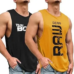 Ezee Sleeves Men’s Cotton Gym Vest | Sleeveless Tank Top for Workout, Sports Breathable & Soft Fabric (Pack of 2) image 1