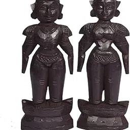 Paljji Handicrafts Handy Crafts Wooden Marapachi Raja Rani Idol (Brown) (7 Inches)-picture-29