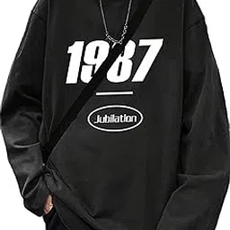 sxv style SXV '1987' Printed Cool Aesthetic Oversized Full Sleeve T-Shirt-picture-39