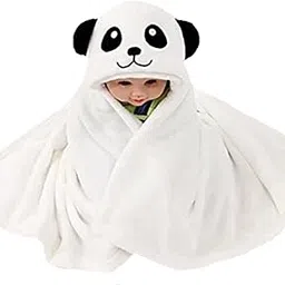 BRANDONN Ultra Soft Organic Premium Bathrobe Cum Bath Gown For Babies Cum Baby Bath Towel(WHITE PANDA)-picture-21