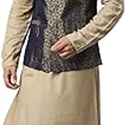 manthan Men's Art Silk Solid Sleeveless Jacket image 1