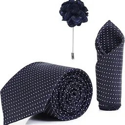 Random Stripe Necktie For Men With Pocket Square Lapel Pin Flowar Polka Dots Tie-picture-16