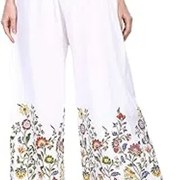 Trendy Latest Plus Size Fashionable Shahi Women's Rayon Florel Printed Palazzo (Waist Size-28inch-44inch I Length-39inch)-image-8