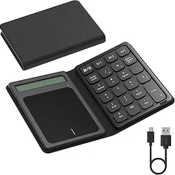 Bluetooth Number Pad Touchpad with Calculator - Wireless Numeric Keypad, USB-C Rechargeable External 23-Keys Numpad, Financial Data Entry Keyboard for iMac, MacBook Air/Pro, PC Desktop, Laptop, Phone image 1