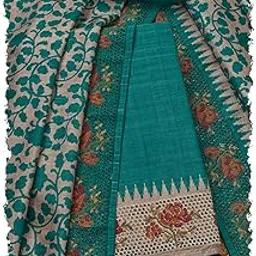 soch Womens Art Tussar Solid Unstitch Dress Material With Thread Work-picture-40