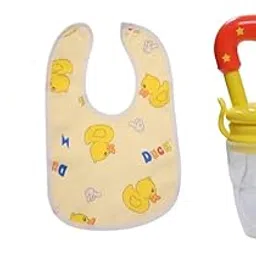 Combo of Babies Fruit Feed Nibbler Spoon Feeder - Fruit Nibbler/Silicone Pacifier/Feeder for 0 to 12 Months | Daily Needs Items for Unisex Kids - Infant Assorted Design (Pack of 3) (Yellow)-picture-54