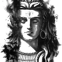 S.A.V.I 3D Temporary Tattoo Black Color Lord Shiva Holy Religious Design Size 21x15CM - 1PC.-picture-14