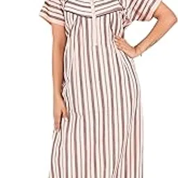 anglina Women's Half Sleeve Cotton Blend Nighty/Maxi/Nightgown/Nightwear WSR-60-picture-26