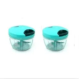 COMBO Manual Chopper and Fruit Chopper with 3 Blades, 450 ml Capacity & Green, Grey Colour-picture-17